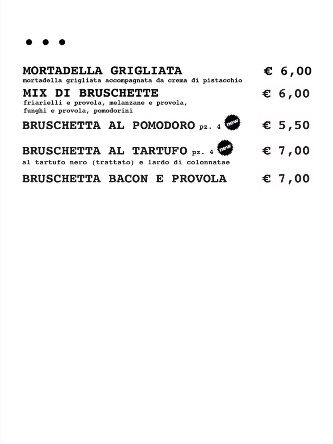 Menu di Lubrano Pub 