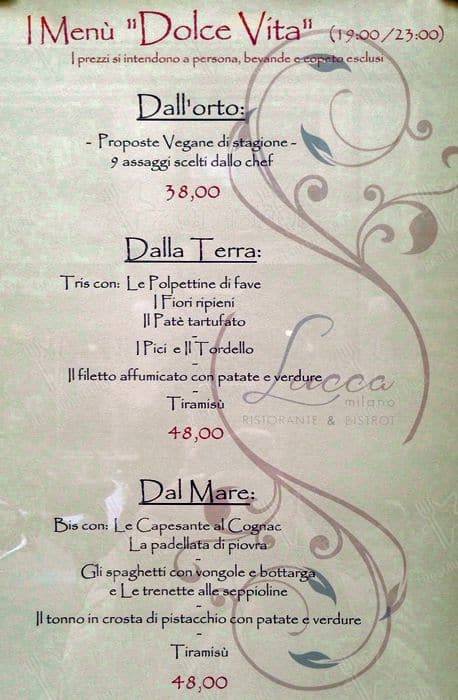 Menu di Ristorante Lucca 