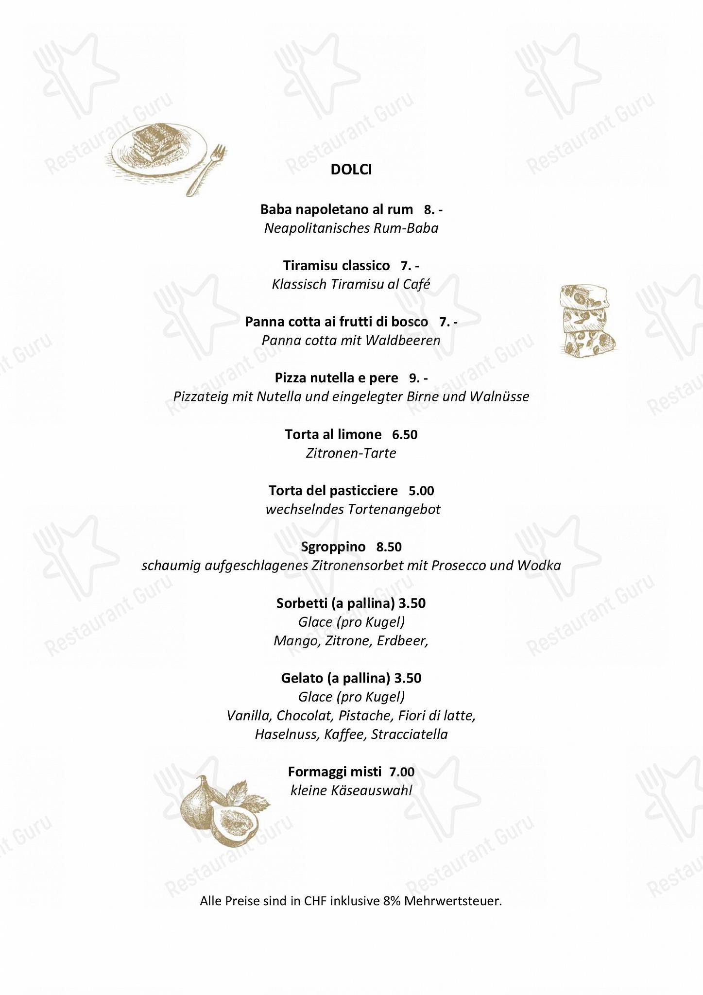 La Baracca in Lucerna - Основное меню