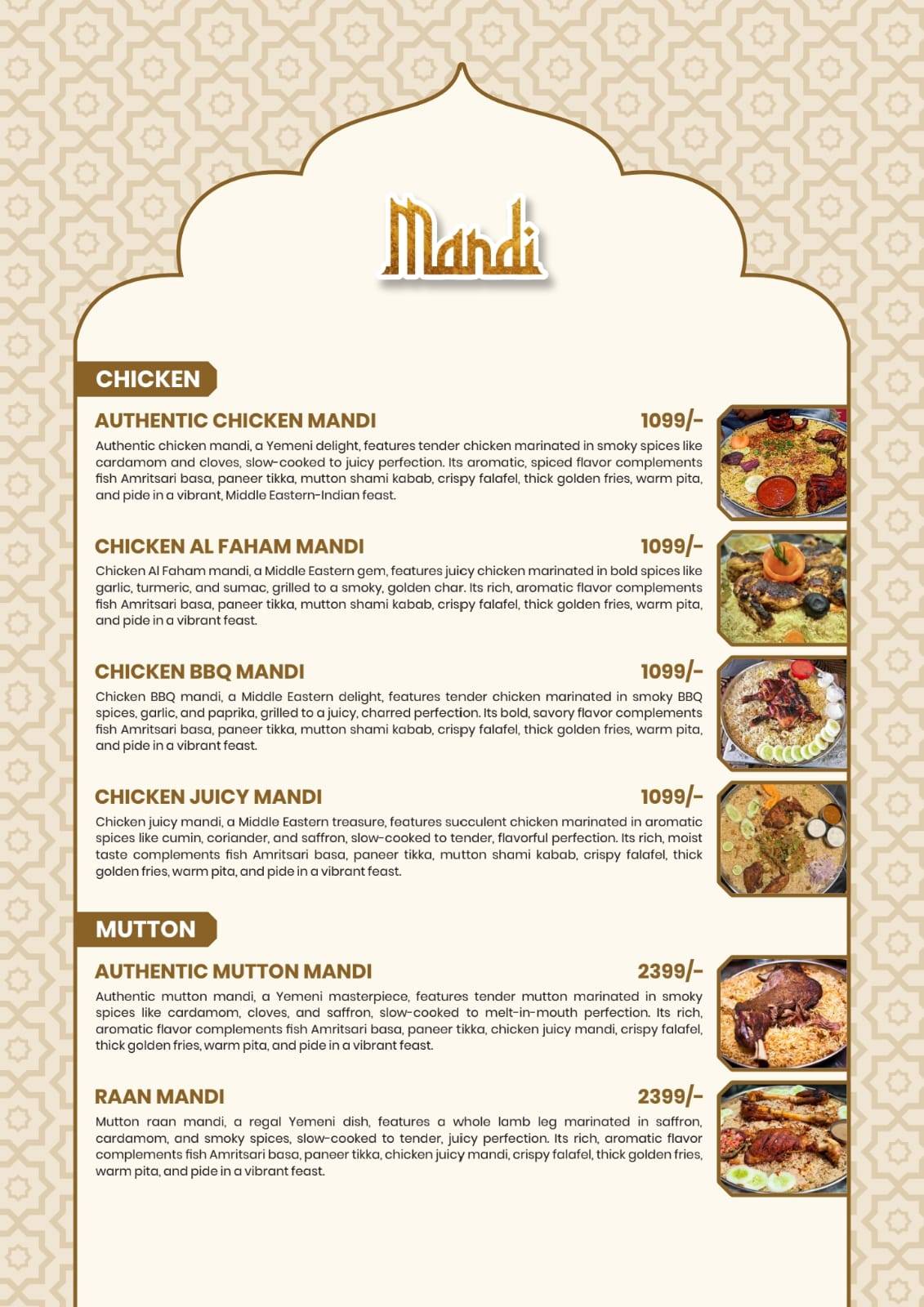 Arabesca lucknow menu