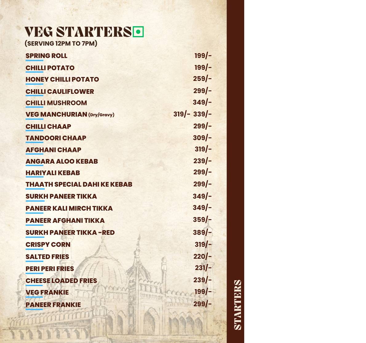 Lucknowi Thaath menu