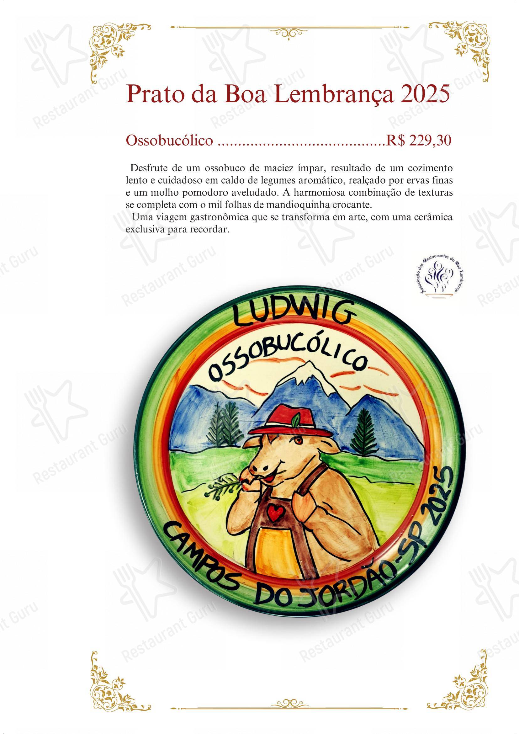 Ludwig Restaurant em Campos do Jordão - Menu