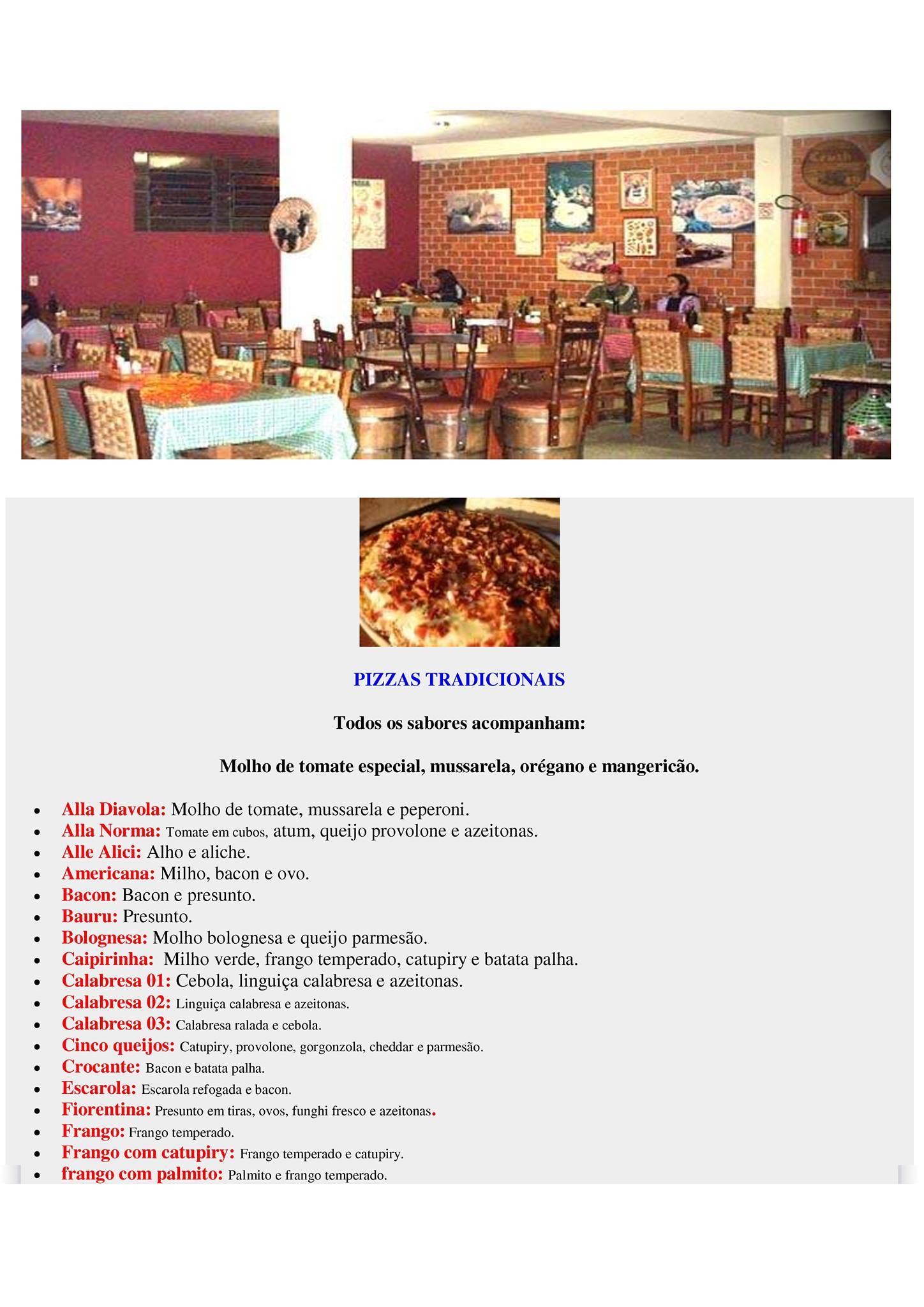 Luna Rossa Pizzaria e Churrascaria cardápio