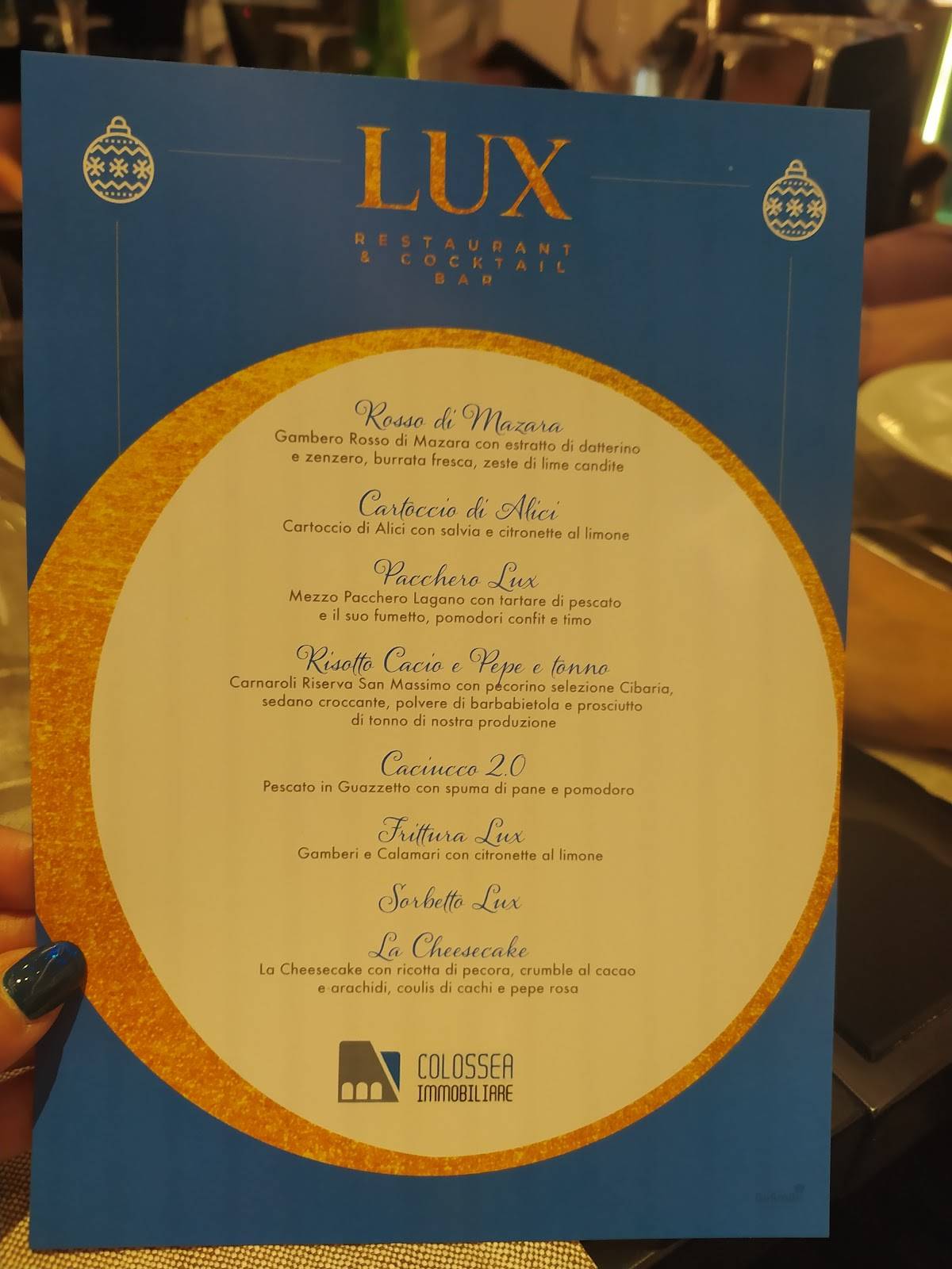 Menu di Lux Restaurant & Events 