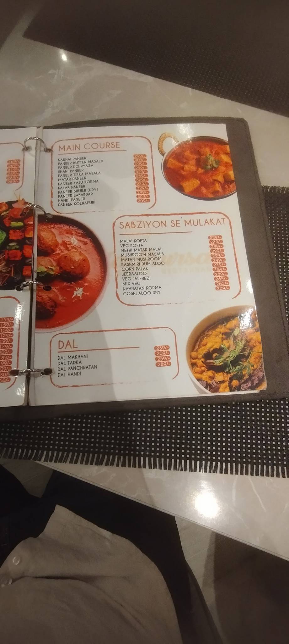 MADHURSA menu