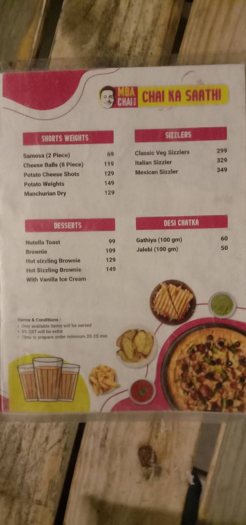 Menu at Basil Valley Cafe, Rajkot