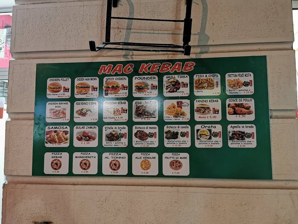 Menu de Mac Kebab di Riaz Muhammad ex Minimarket