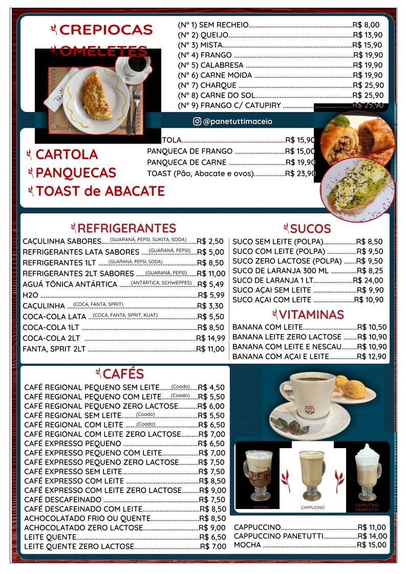 Panetutti Pães e Doceria Ponta Verde cardápio