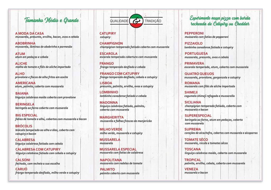 Madonna Atibaia Pizzaria cardápio