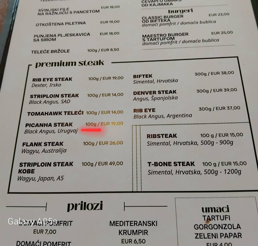 Menu di Maestro Grill Club Split 
