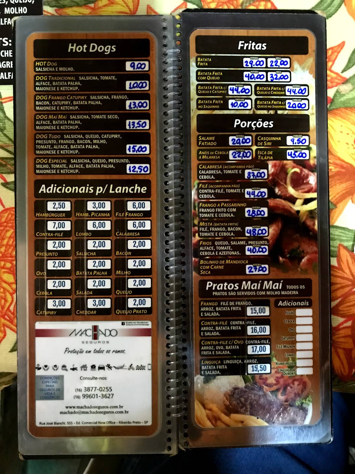 Lanches Mai Mai cardápio