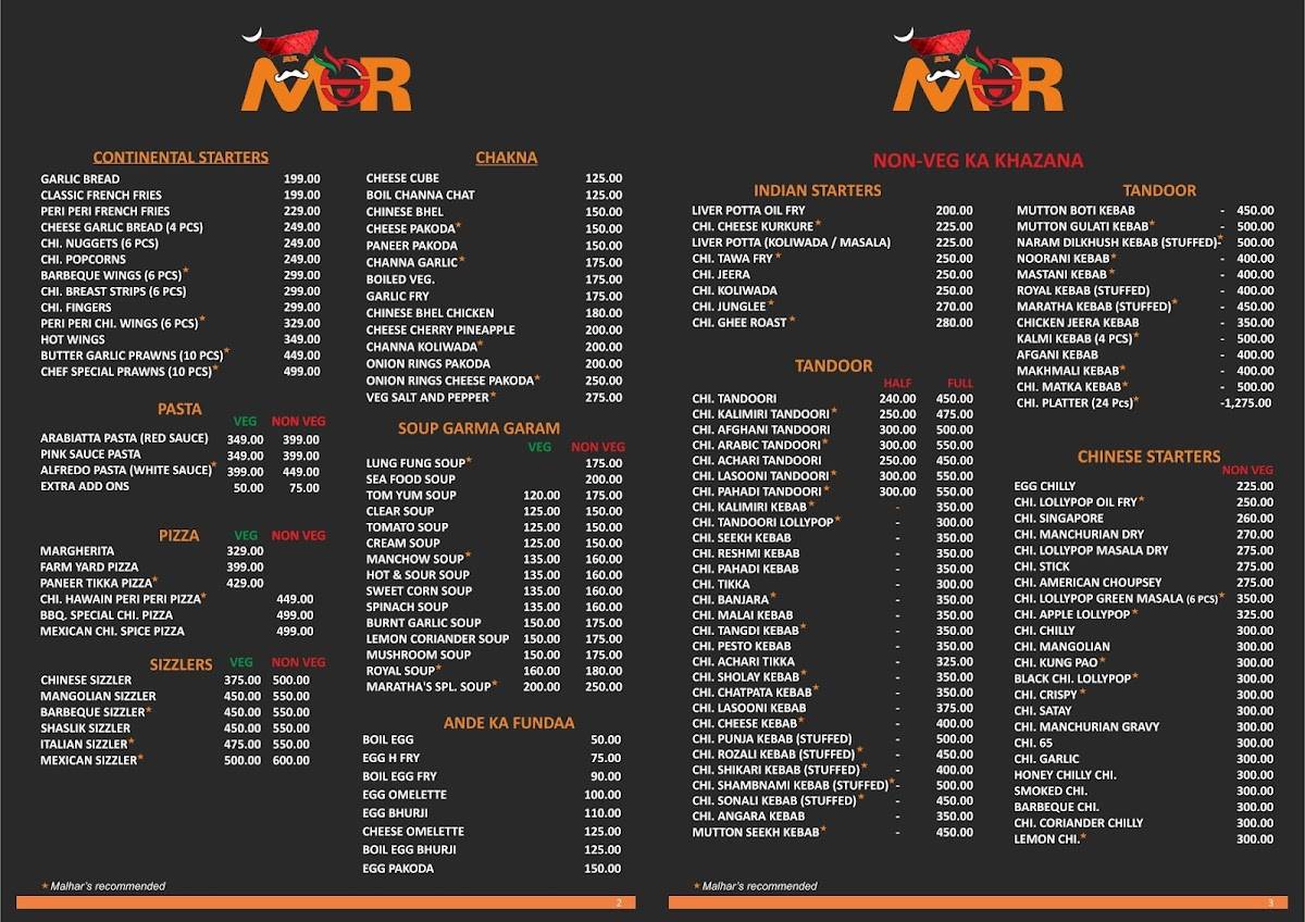 Malhar Rasoi menu