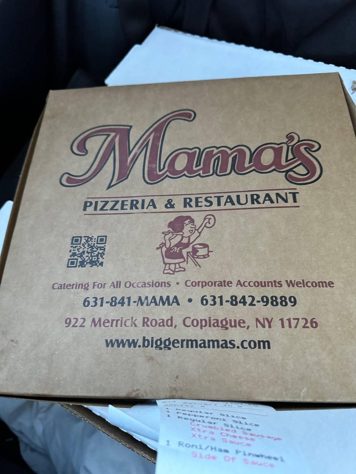 Menu at Mama's Copiague pizzeria, Copiague, 922 Montauk Hwy