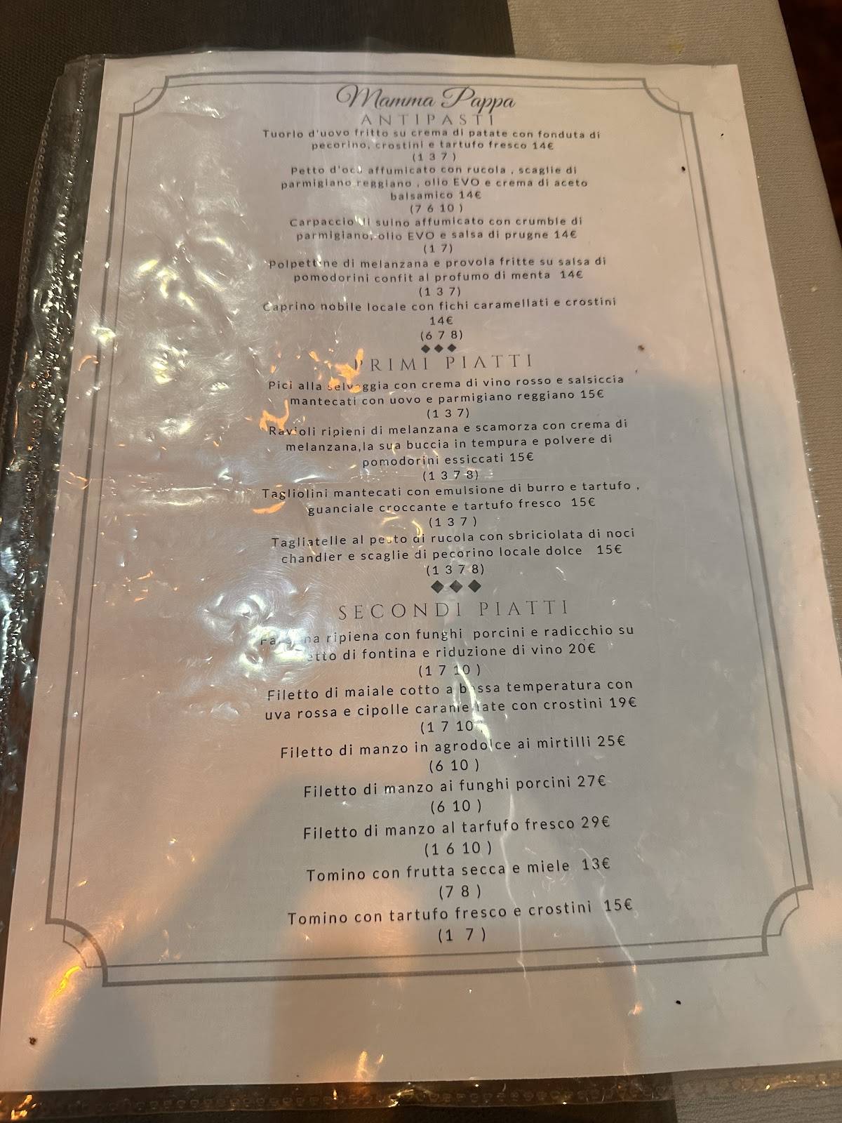 Menu di Mamma Pappa 