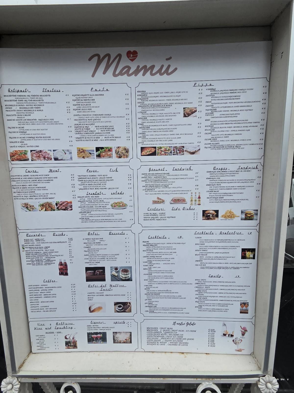 Menu di Ristorante Mamù 