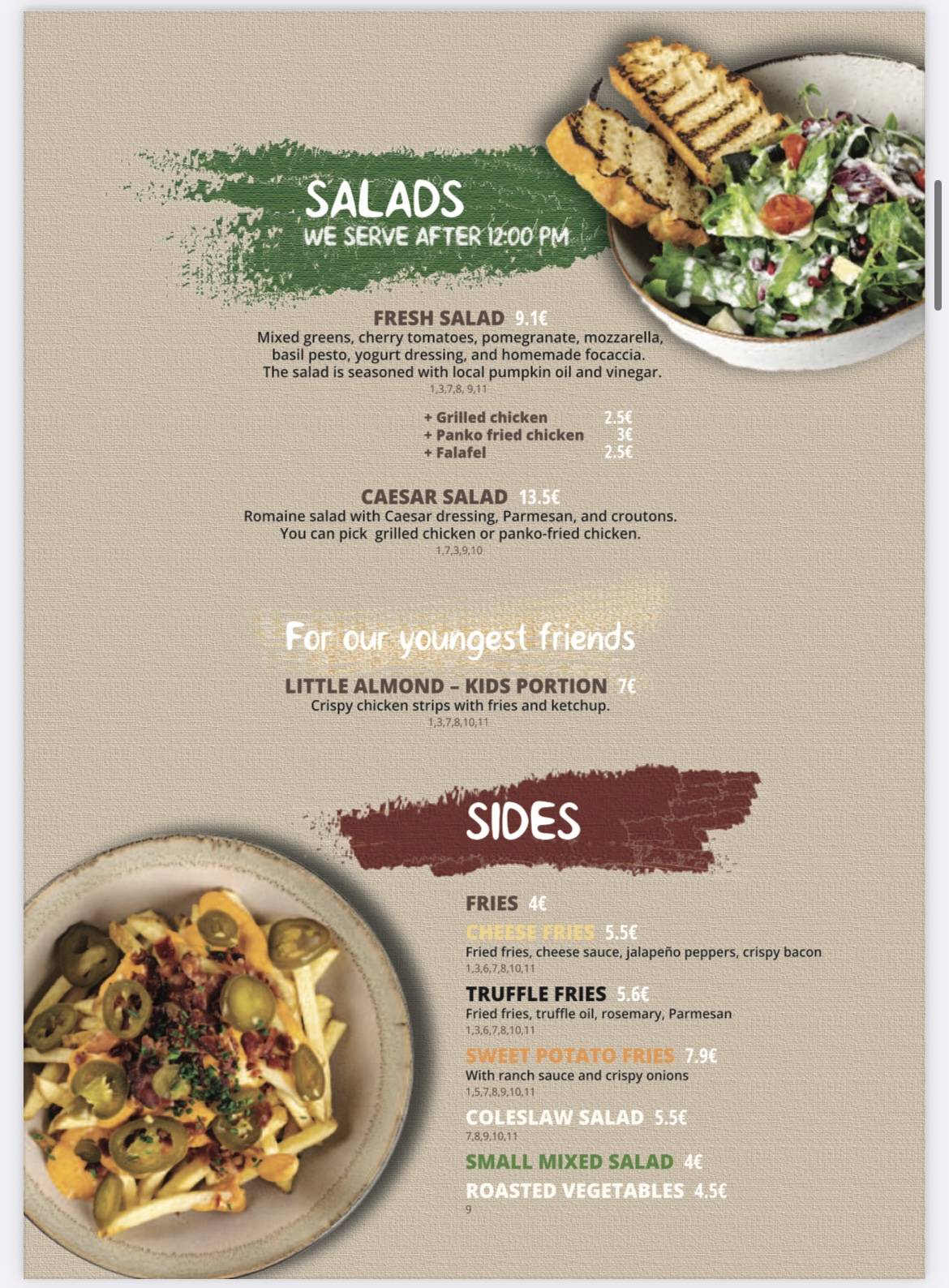 Menu de Mandl Food & Bar