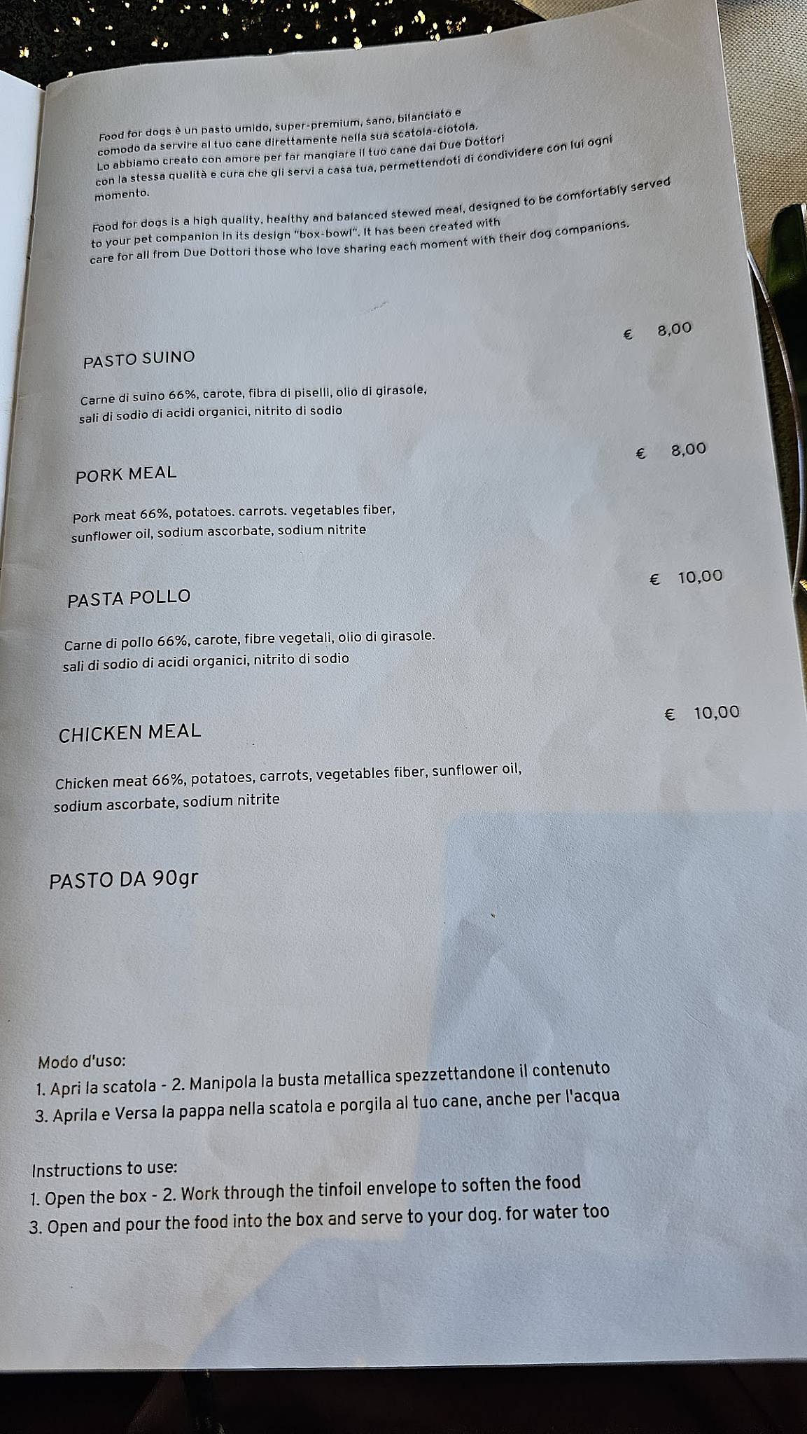 Menu di Trattoria Ai Due Dottori 