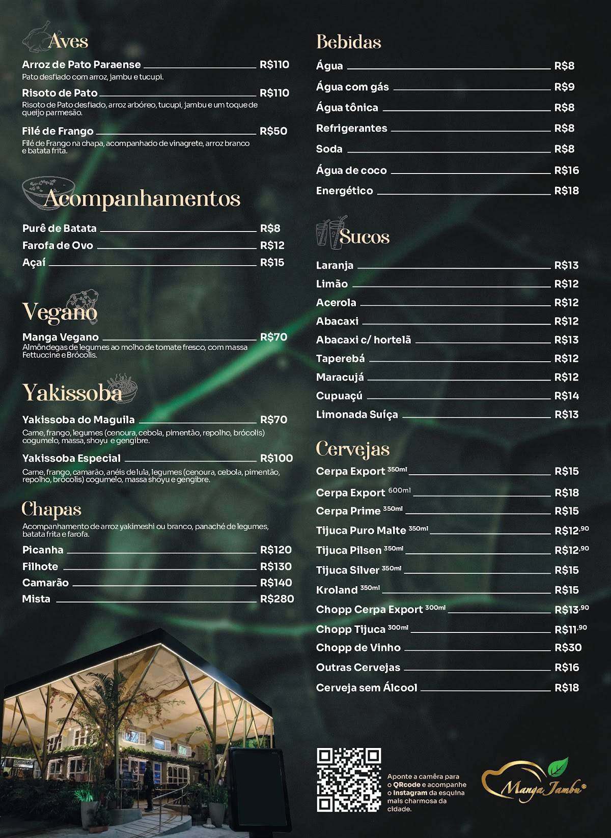 Manga Jambú cardápio