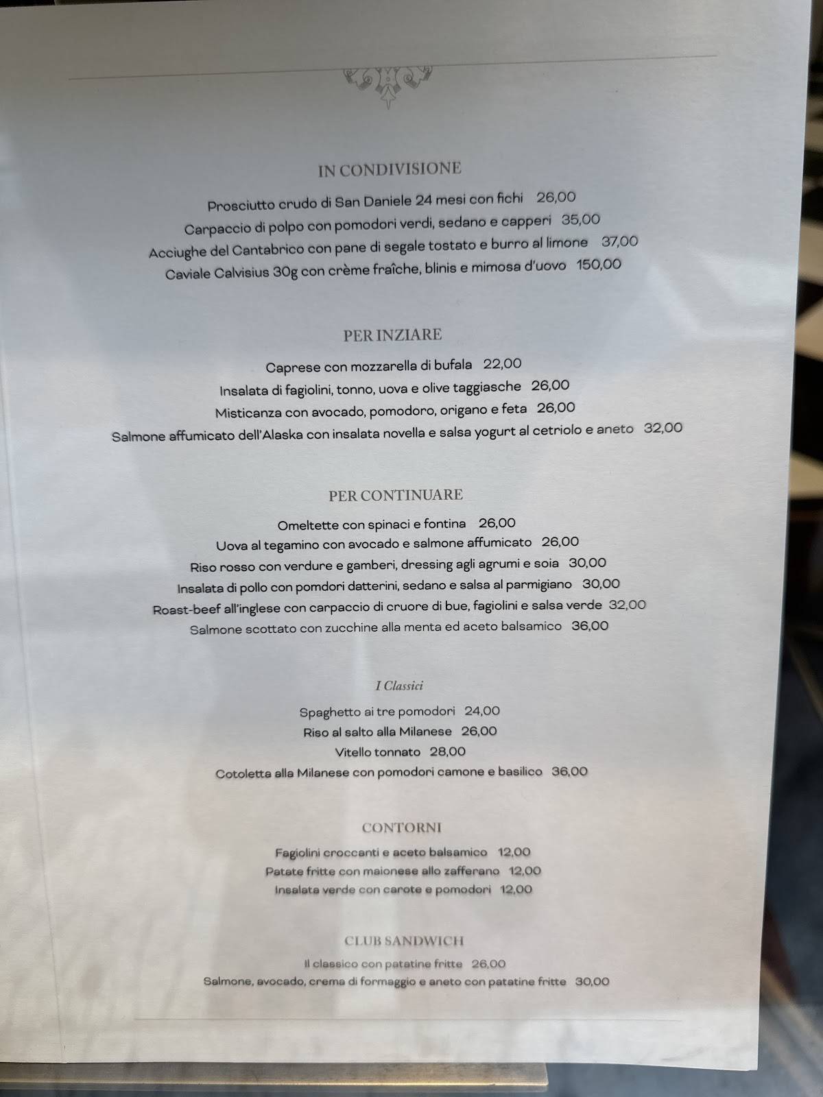 Menu di Marchesi 1824 