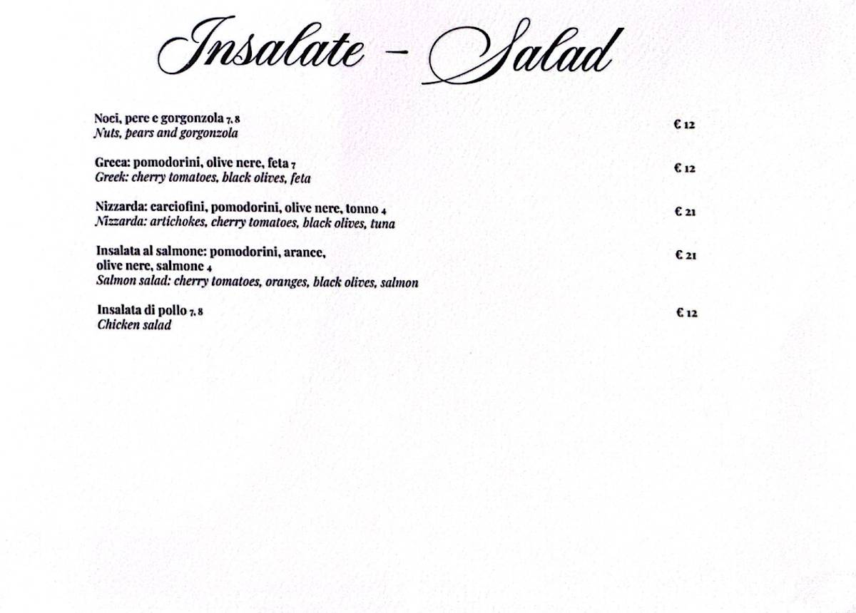 Menu di Margot - Ristorante Prati 