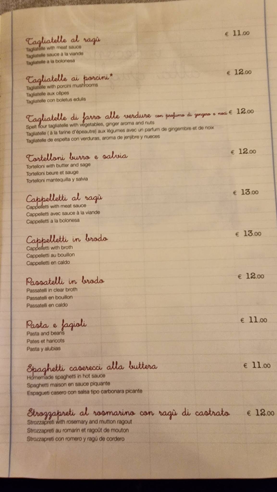 Menu di Marianaza 