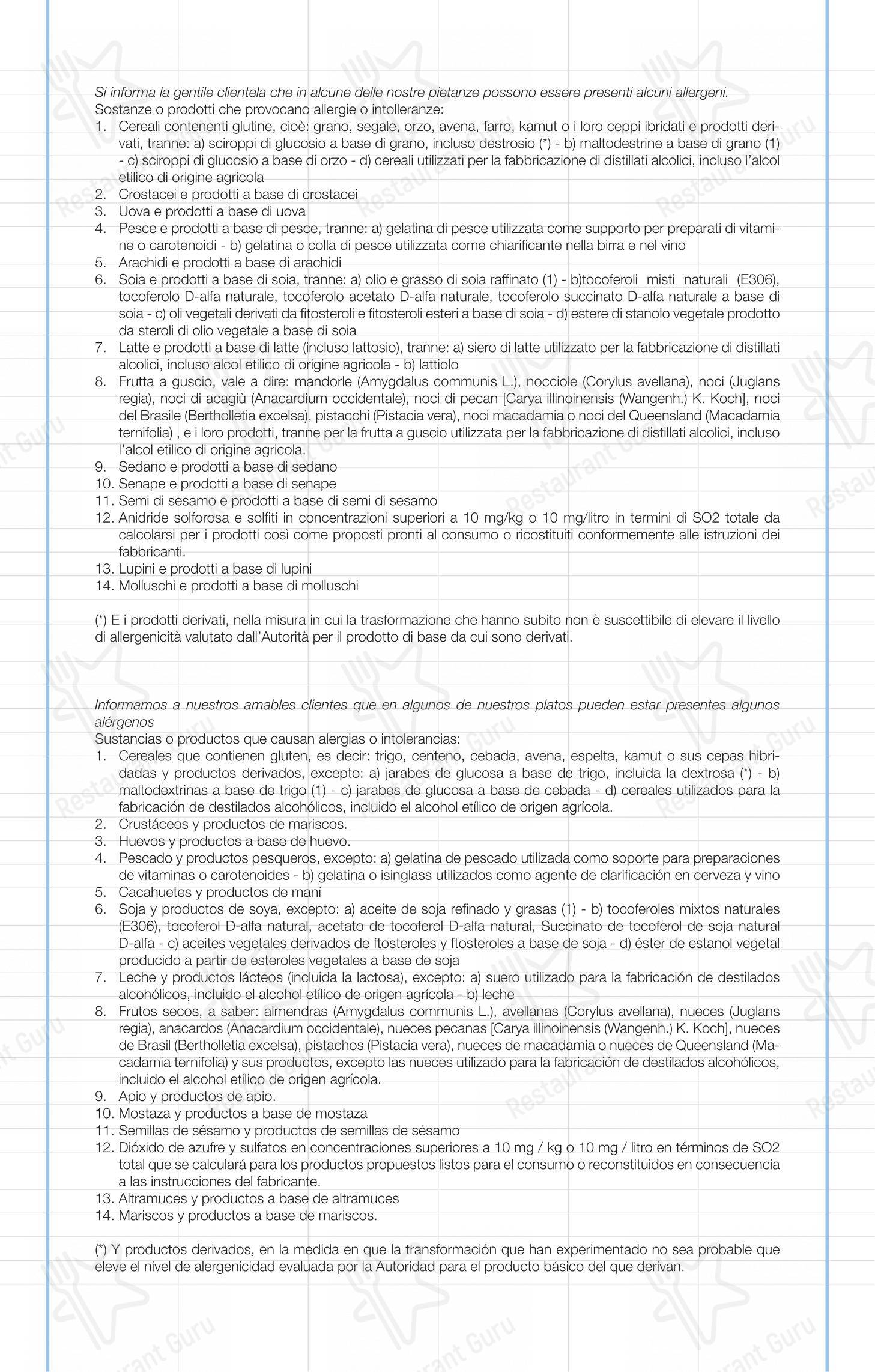 Menu per Marianaza in Faenza