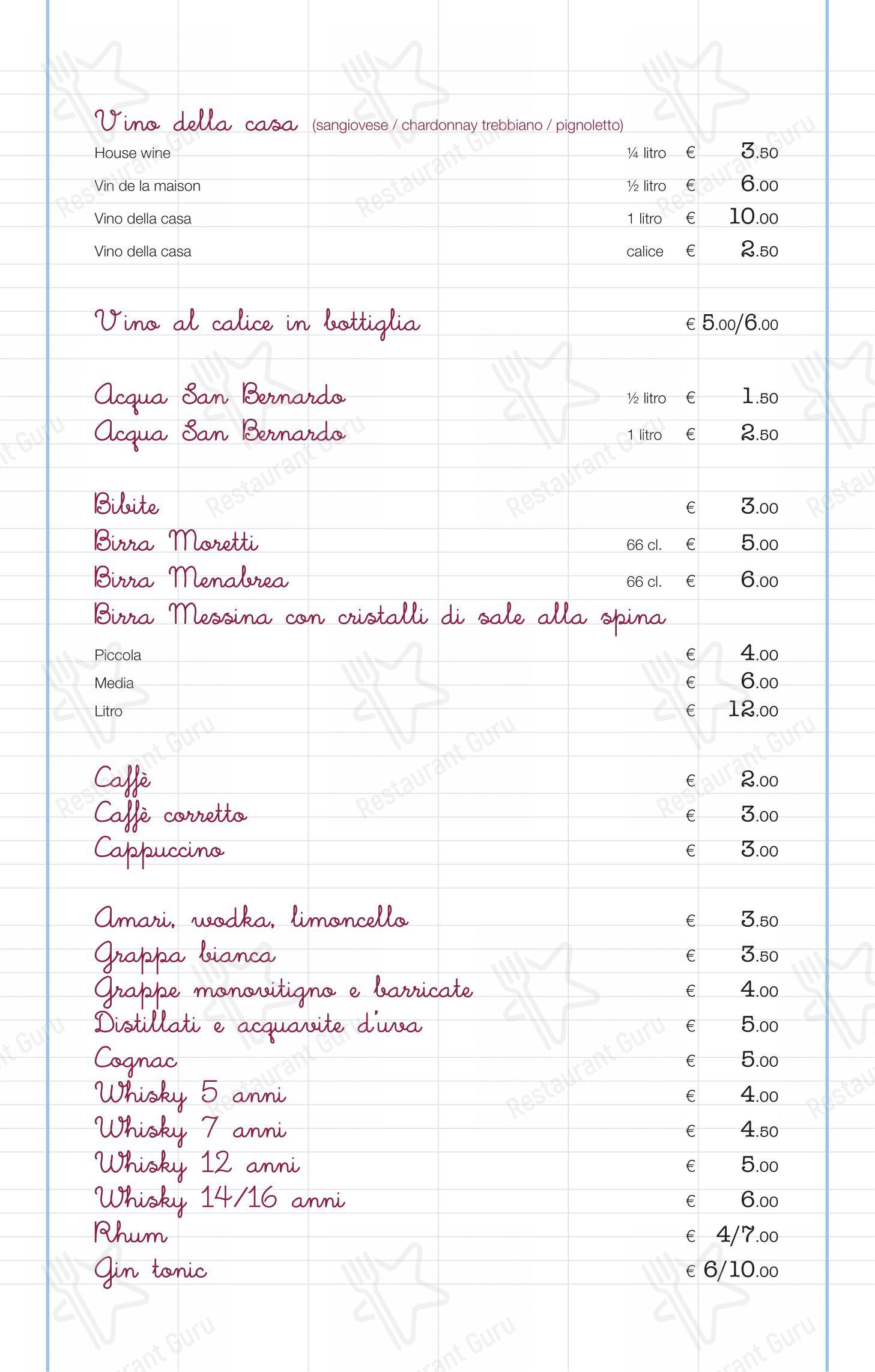 Menu di Marianaza - Menu
