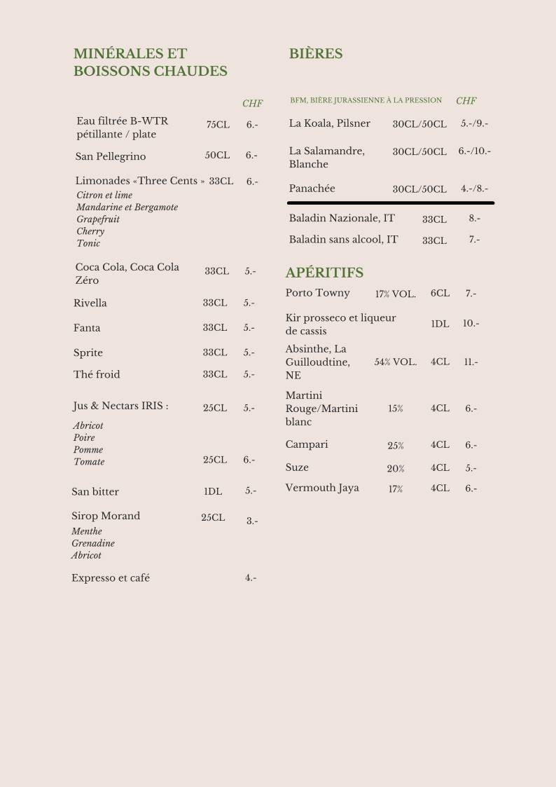 Menu di Restaurant Maccaro Pizzeria à Neuchâtel 