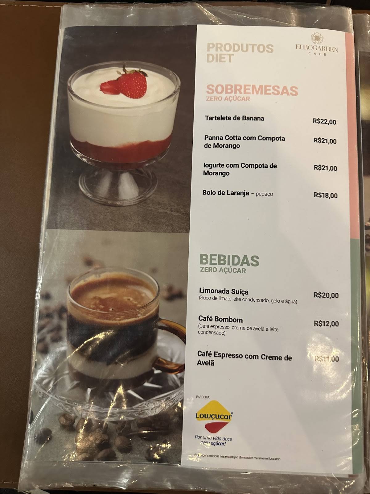 Eurogarden Café cardápio