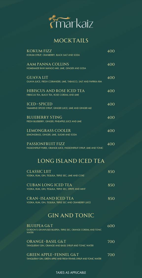 Markaiz menu