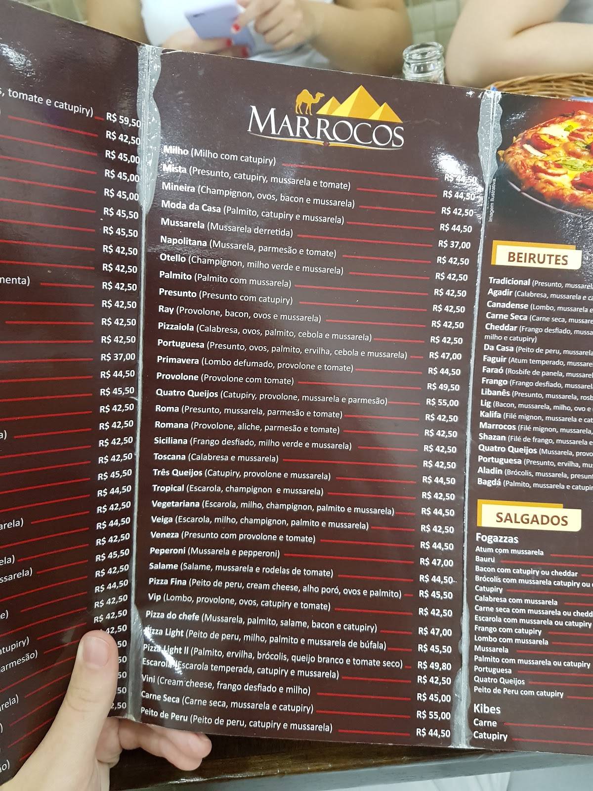 Marrocos Esfiha cardápio