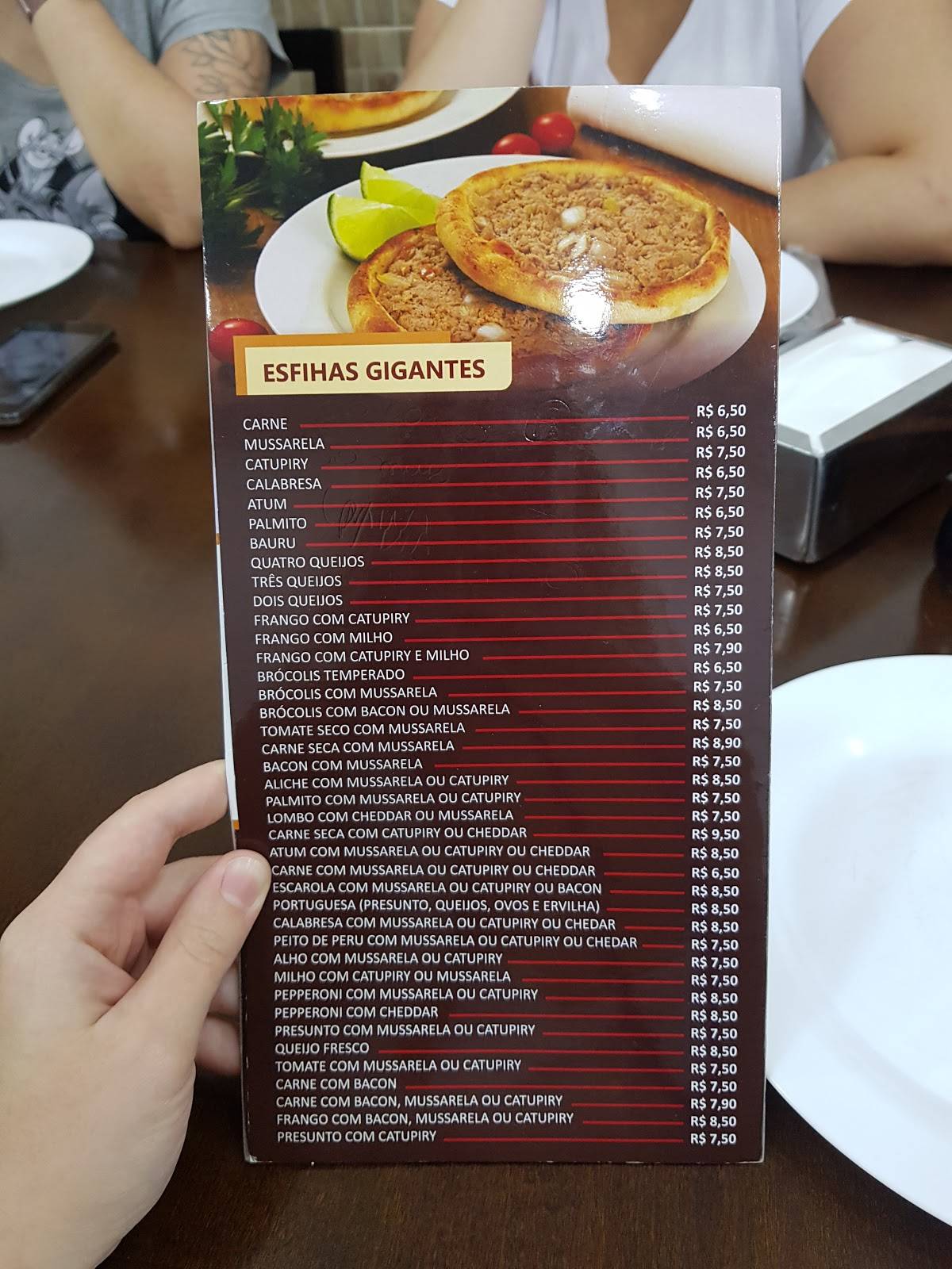 Marrocos Esfiha cardápio