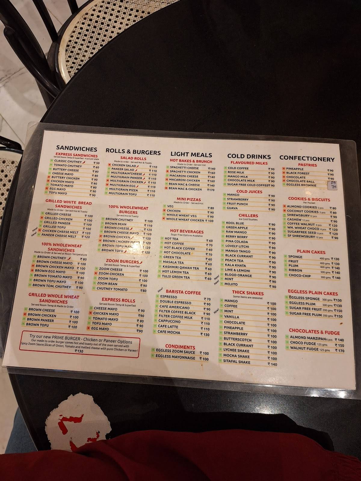 Marz-O-Rin menu