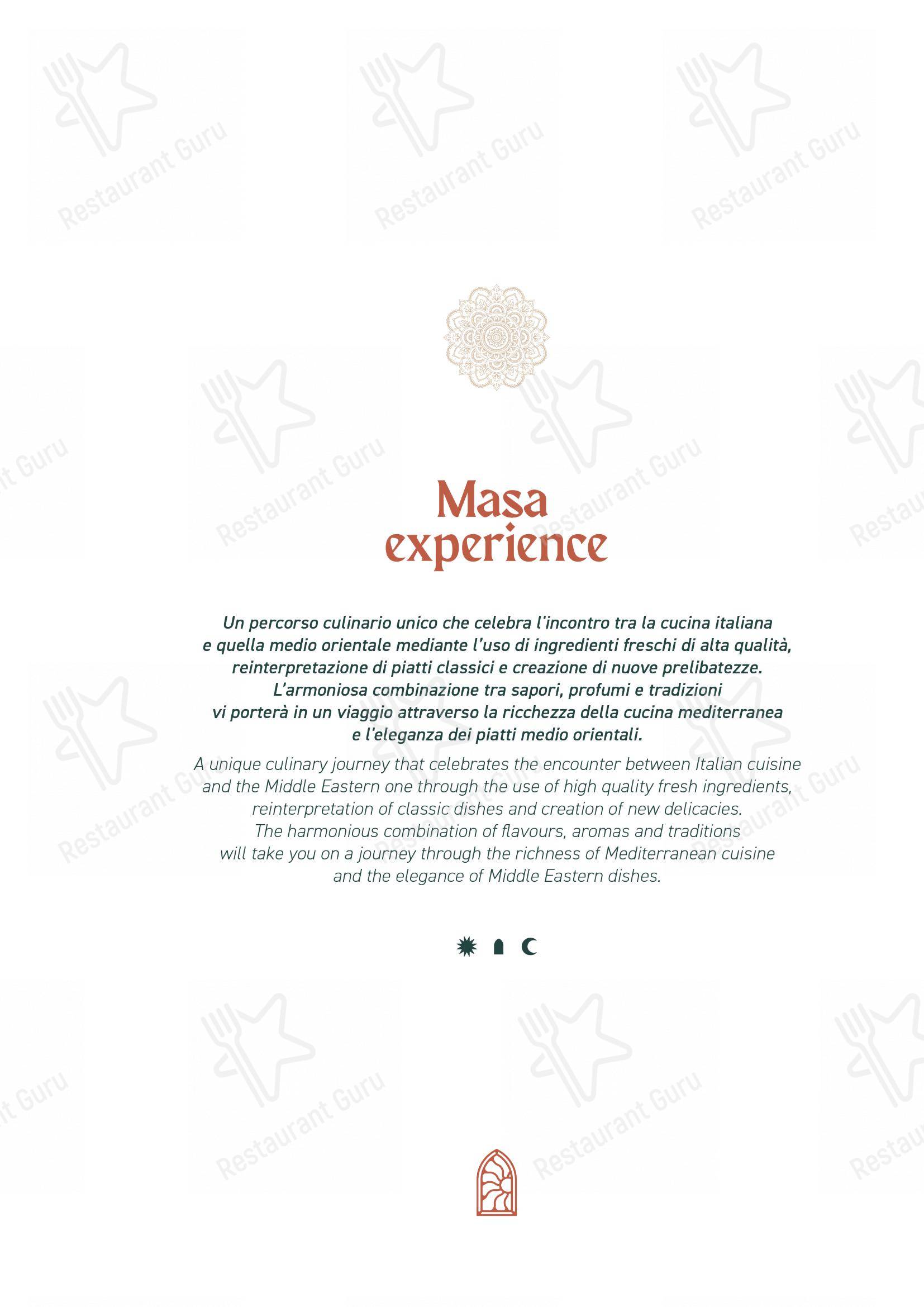 Ночное меню pour Masa Rooftop dans Rome