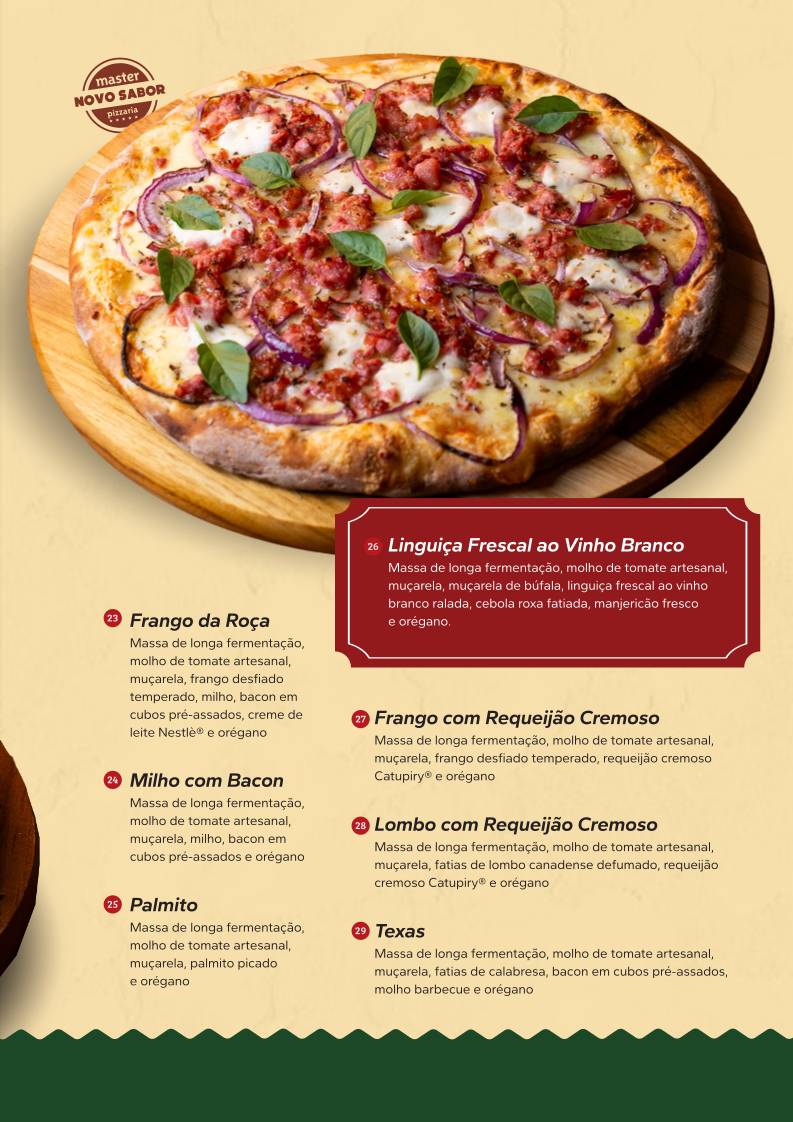 Master Pizzaria cardápio