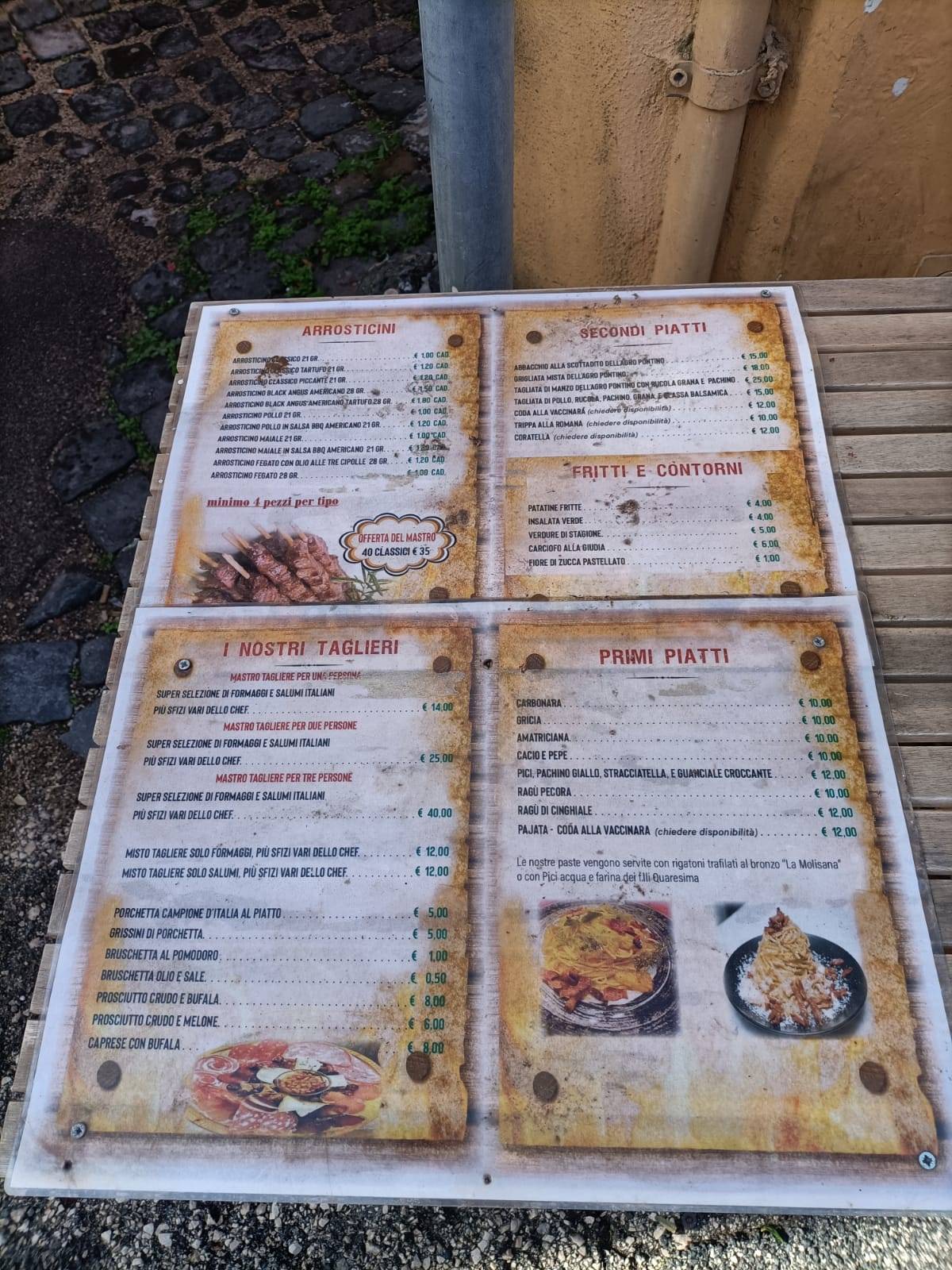 Menu di Mastro Arrosticino & cucina tipica romana 