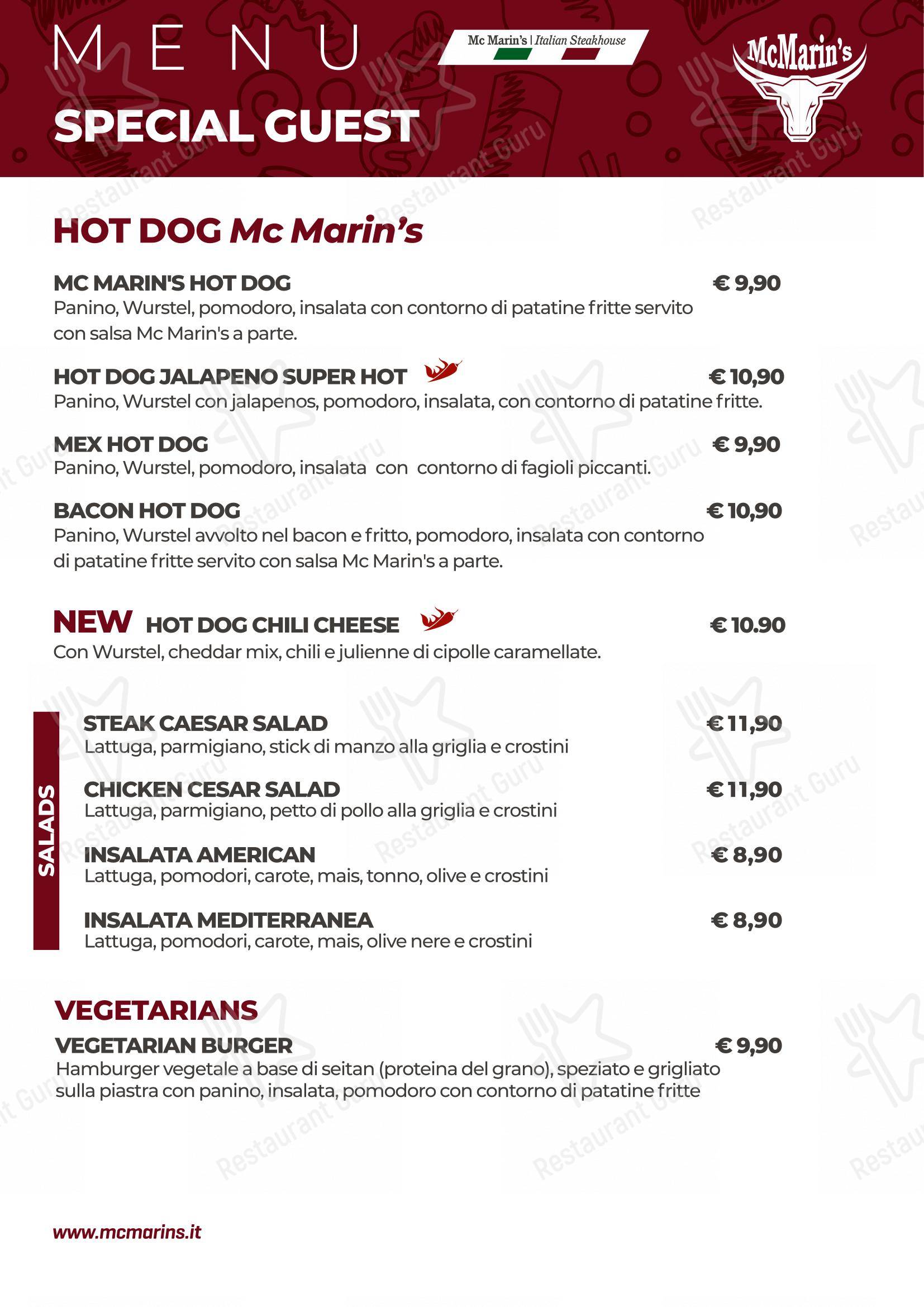 Menu bar per La Locanda Del Drago in Terni