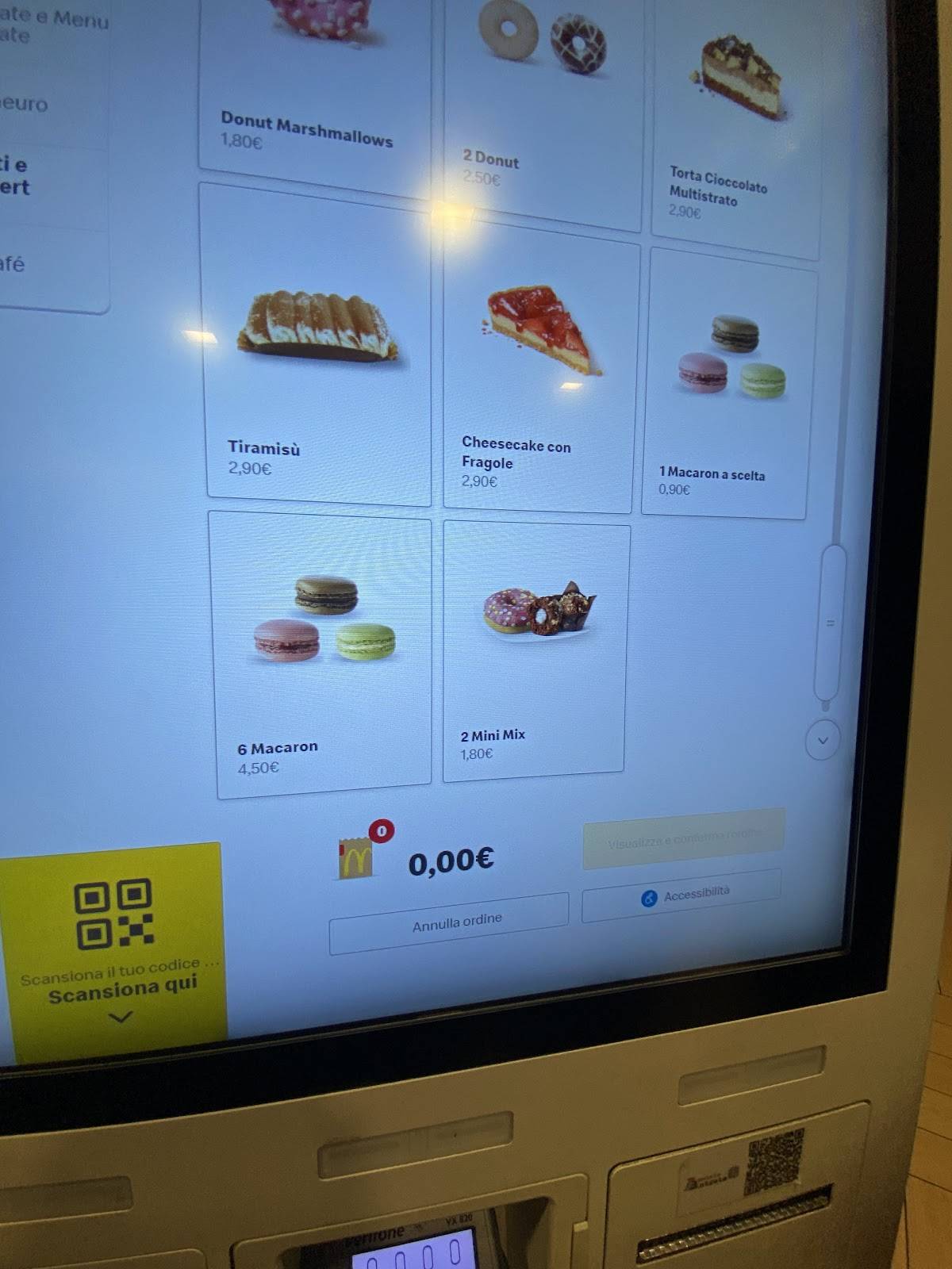 Menu di McDonald's Bolzano Piazza Parrocchia 