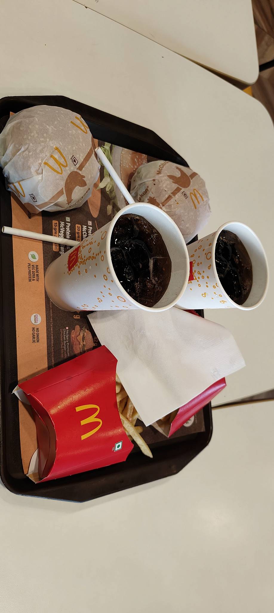 McDonald's menu
