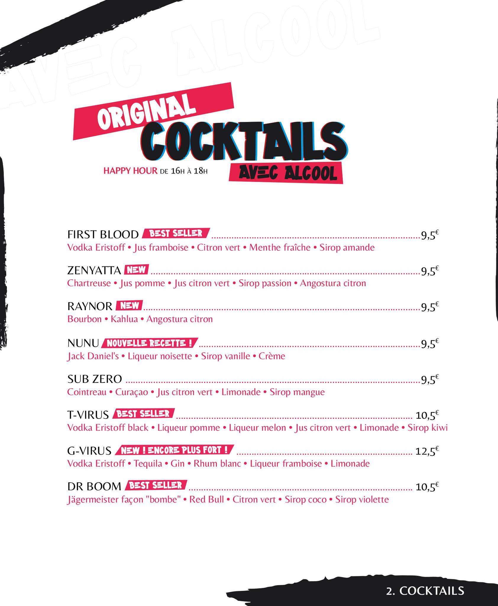 Menu de Meltdown Brussels