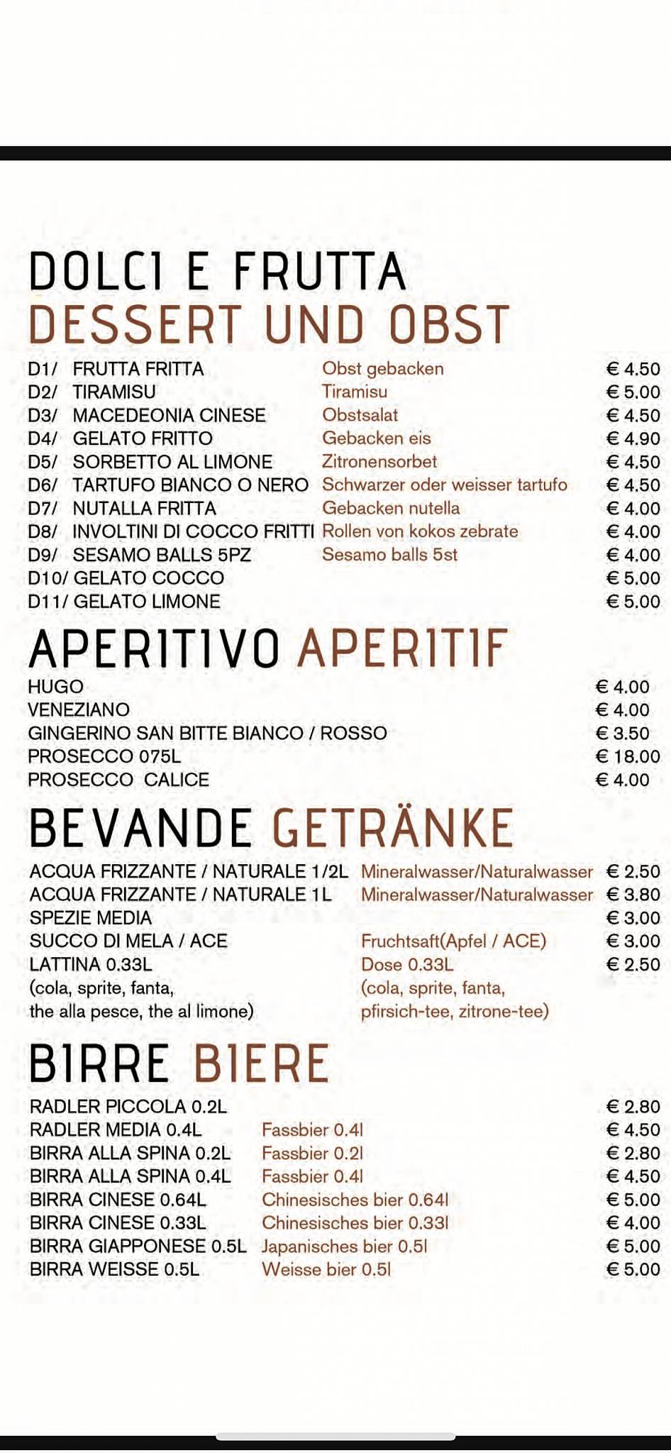 Menu di Pizzeria Ristorante Stelvio 