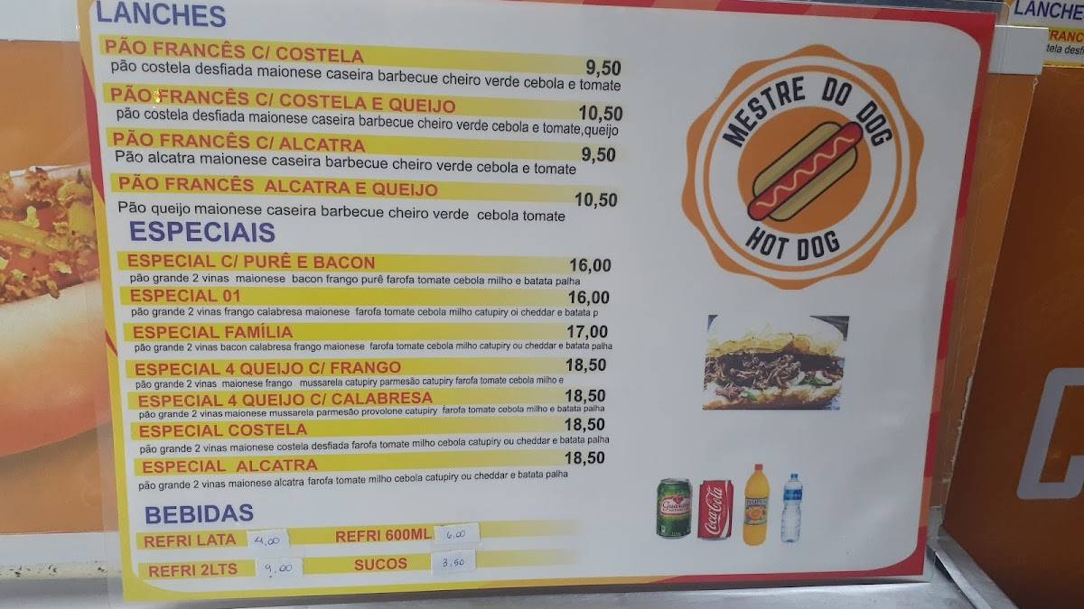 Mestre do dog cardápio