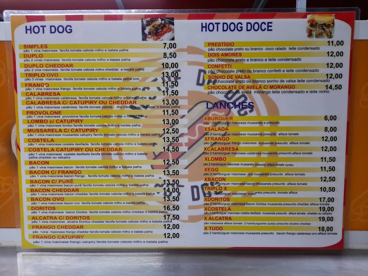 Mestre do dog cardápio