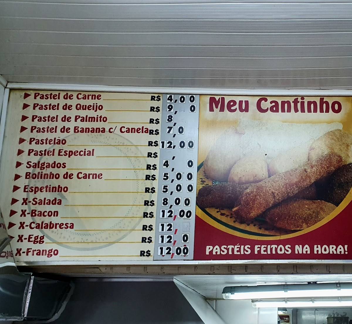 Meu Cantinho cardápio