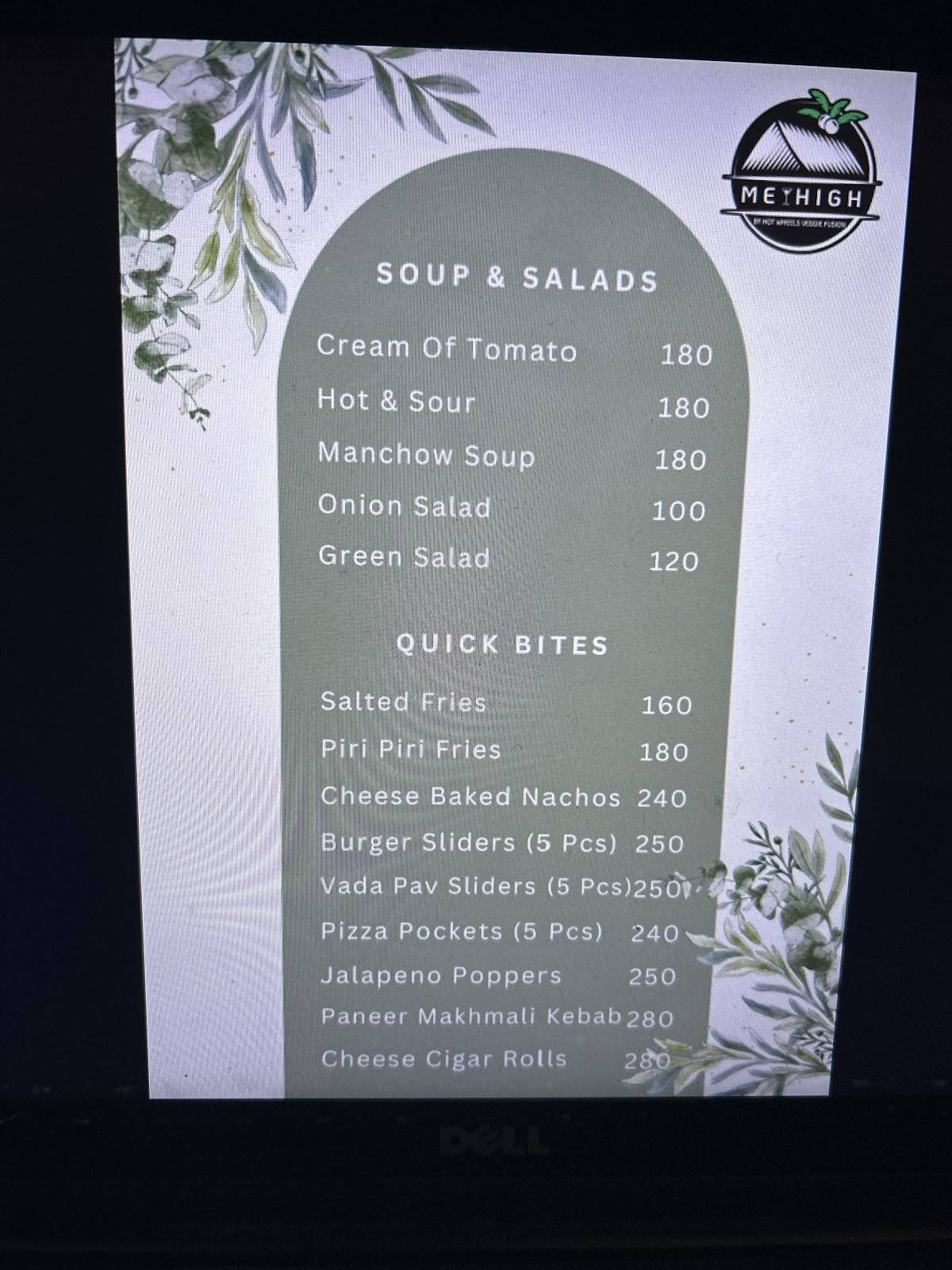 Meyhigh By Hot Wheels Veggie Fusion menu