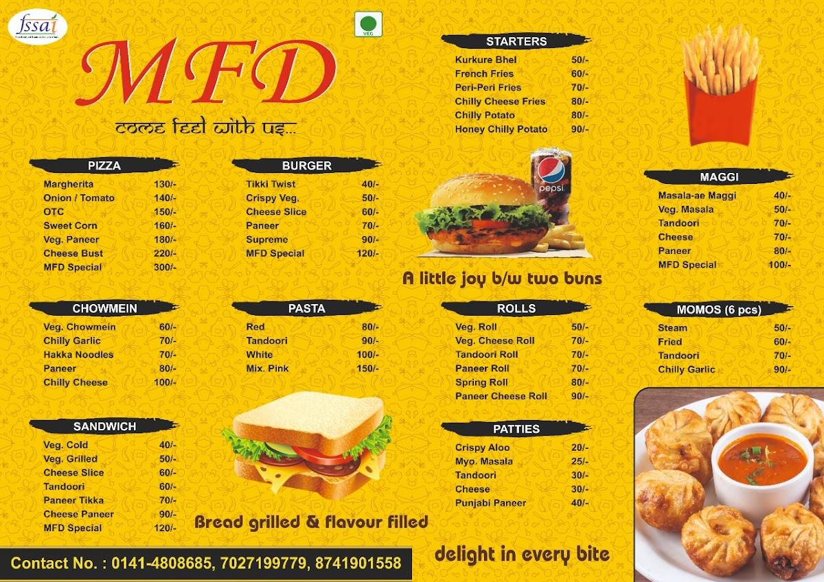 Mfd Cafe menu