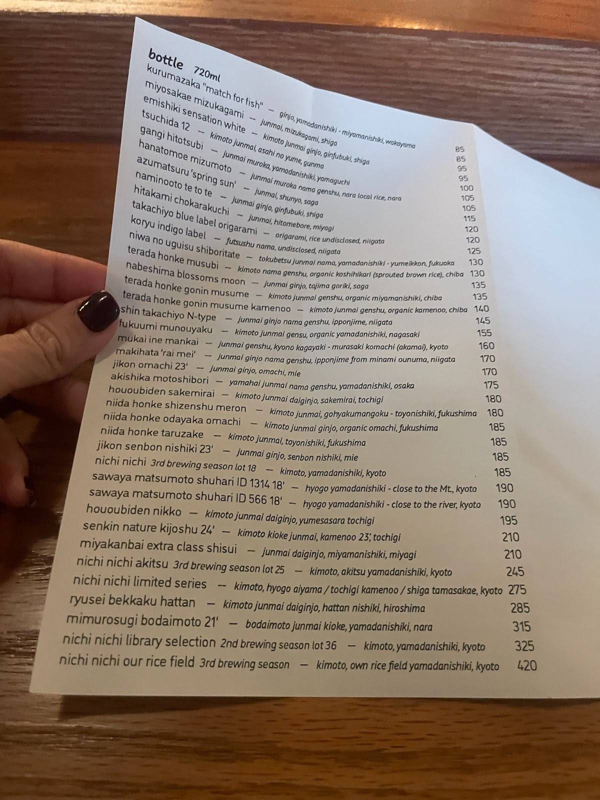 Menu de Mhel