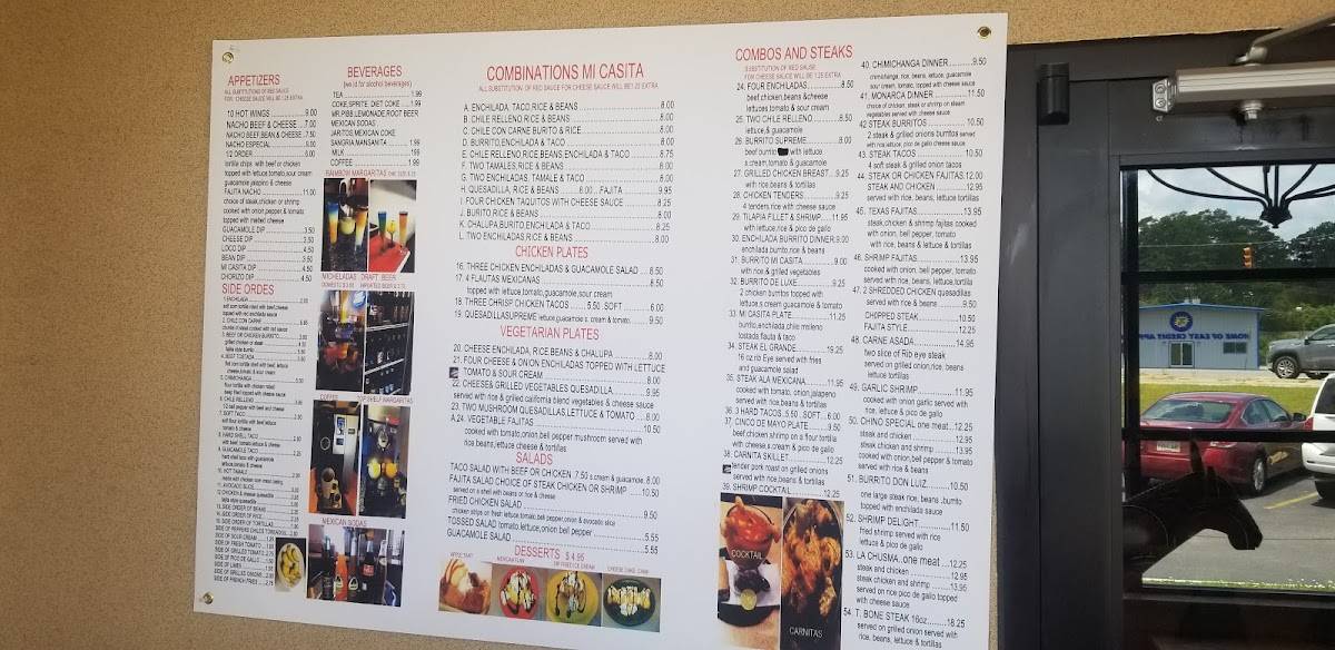 Menu at Mi Casita Mexican Restaurante, Laurel