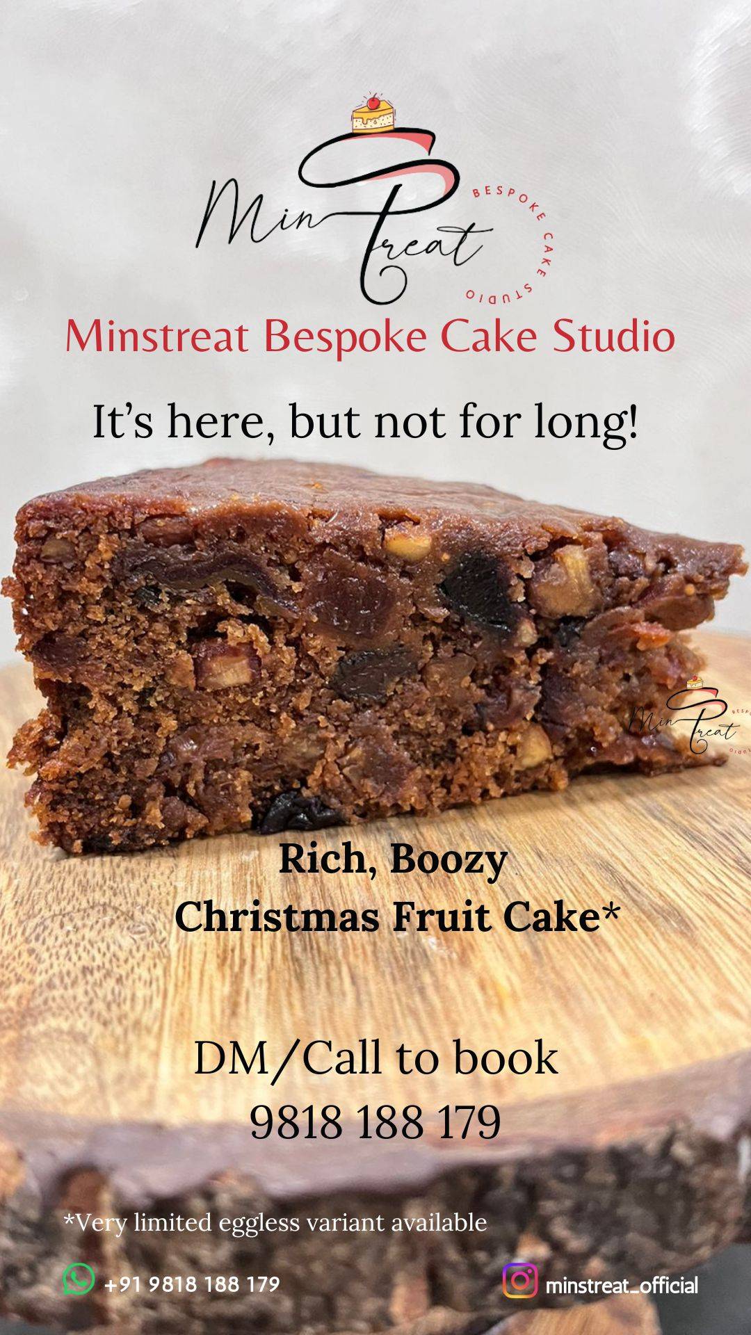 Minstreat Bespoke Cake Studio menu