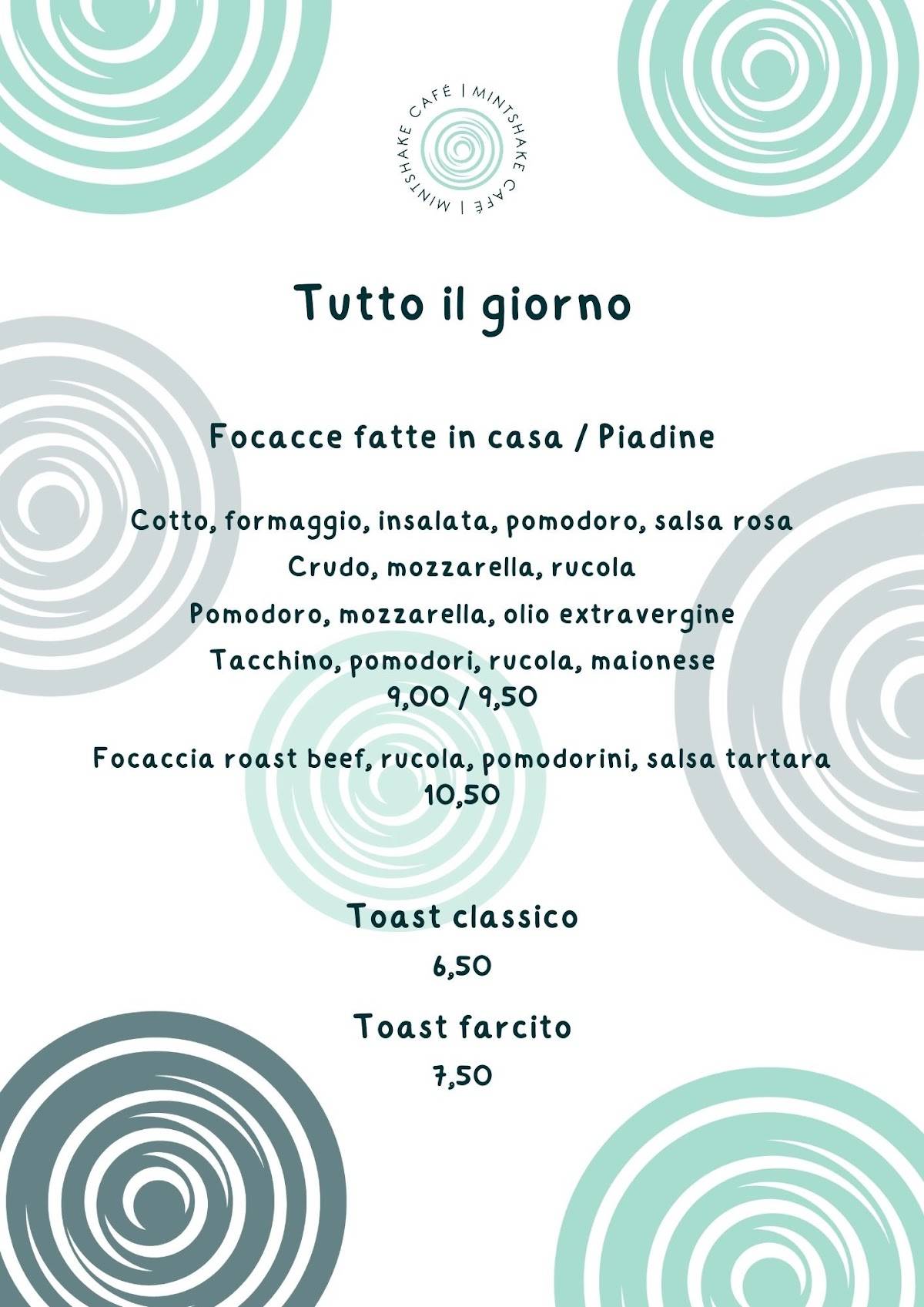 Menu di MintShake Café 